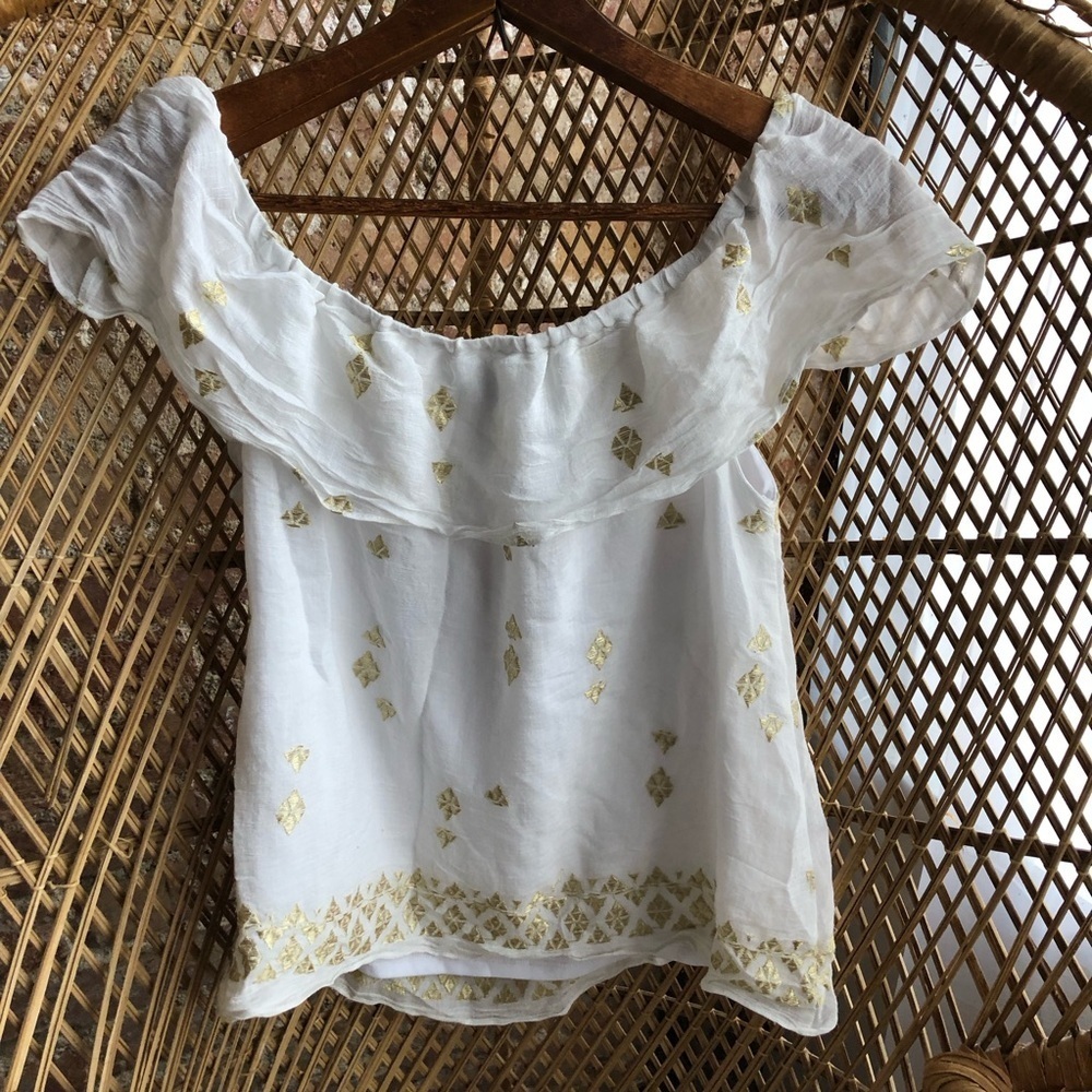 JM Collection womens off the shoulder top - Picture 3 of 4